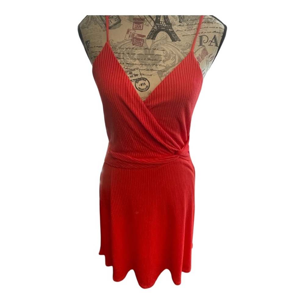 Express Vibrant Coral Mini Dress